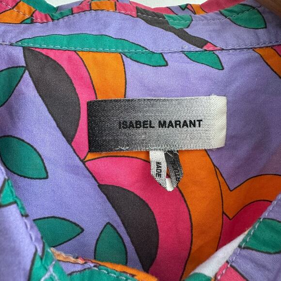 Isabel Marant Shirt Mens XL Psychedelic Disco Funk Groovy Pop Art Miami Vice - Picture 8 of 14